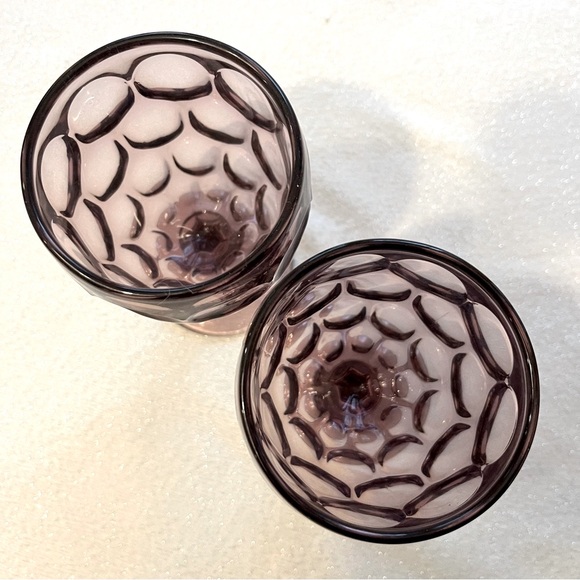 Thumbprint Provincial Purple Amethyst Stemmed Wine Vintage Imperial Glass 4 oz - Picture 4 of 9